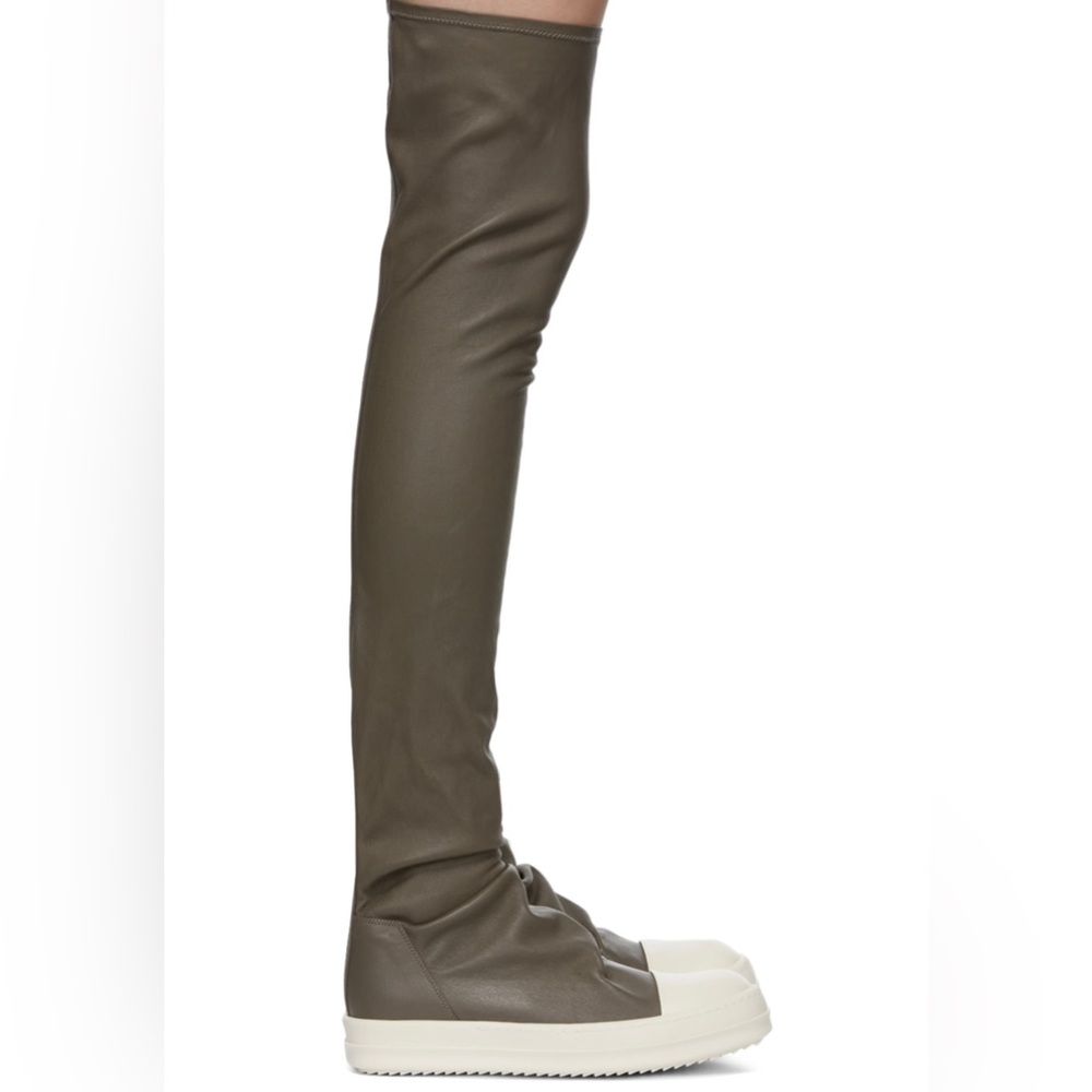 Rick Owens Gray Stretch Stocking Sneaker Boots